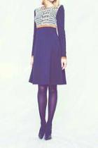  A Line Houndstooth Print Dress
