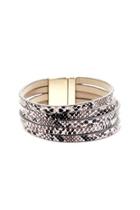  Reptile Leather Magnetic Bracelet