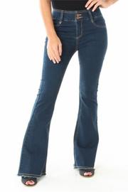  Mid-rise Fray Hem Flare Jean
