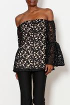  Lace Lined Off The Shoulder Top