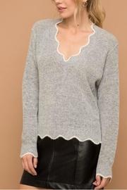  Scalloped Neck Sweater
