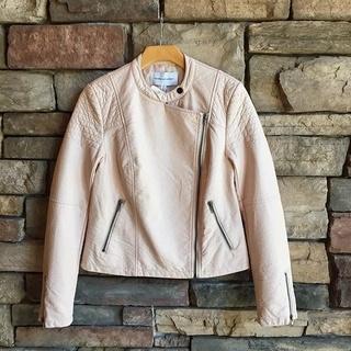  Pink Faux Leather Jacket