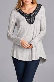  Lace Up Crochet Blouse