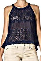  Navy Lace Tank