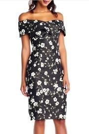  Floral Printed Metallic Dress