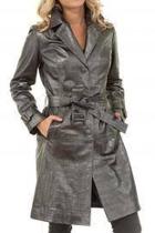  Grey Leather Trench
