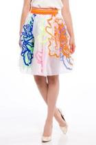  Gathered Floral Skirt