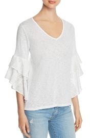  Eyelet Ruffle Sleeve-top