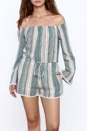  Stripe Off Shoulder Romper