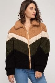  Chevron Fuzzy Jacket