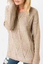  Brown Cable-knit Sweater