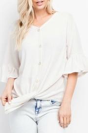  Waffle Tie-front Top