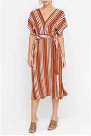  Stripe V-neck Column Dress