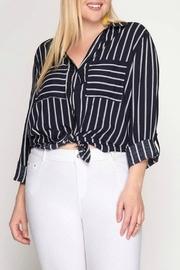  Charlene Navy Blouse