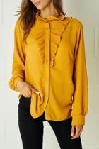  Yellow Ruffle Blouse