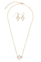  Delicate Small-cross-line Necklace-set