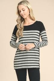  Side-button Stripe Top