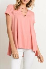  Peach Cap-sleeve Tee