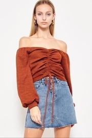  Caramel Off-shoulder Top