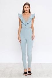 Ruffled Denim Jumpsuit