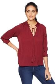  Woven Pleated Blouse