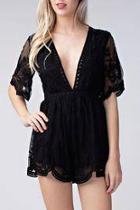  Embroidered Lace Romper