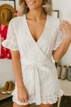  Eyelet Ruffle Romper