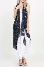  Knee-length Floral-print Vest-cardigan