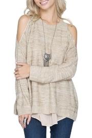  Chiffon Trimmed Sweater
