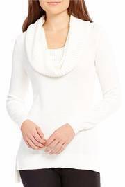  Waffle Cowl Neck Sweater
