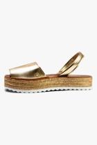  Gold Synthetic Espadrille Sandal