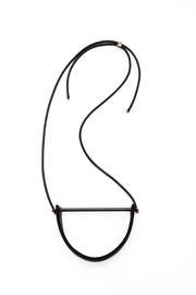  Black Leather Arch Necklace