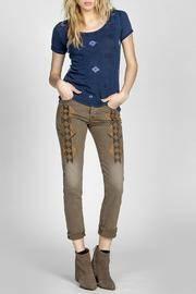 Blue Diamond Embroidered Tee