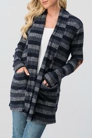  Elbow-patch Striped Cardigan