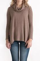  Ribbed Cowl Neck Top