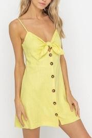  Tie-accent Button Mini-dress