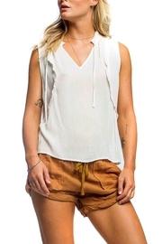  Crepe Ruffled Tank