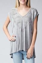  Relaxed Lace-trimmed Tunic