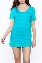  Turquoise Short Sleeve Top