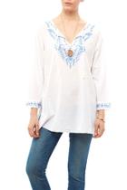  White Embroidered Blouse