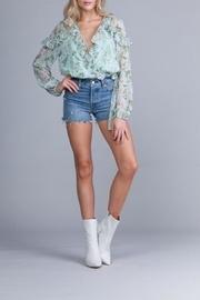  Chiffon Floral Wrap-top