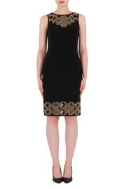  Mesh Beaded Neck & Hem Sheath Dress