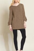  Toffee Ruffle-cuff Top