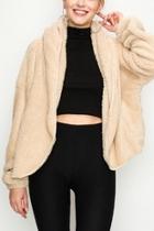  Faux-fur Hoodie Jacket