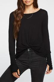  Gauzy Cotton Thumbhole Twist Front Tee