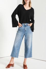  Knit Notch Front Sweater