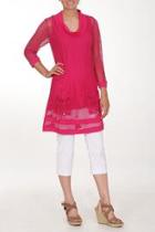  Pink Mesh Tunic