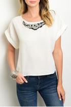  Ivory Embellished Top