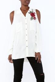  Embroidered Cold Shoulder Blouse