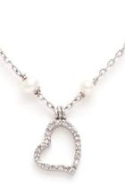  Diamond-pearl Heart Necklace